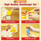 Jugueteland Wooden Play Fast Food Set Play Kitchen Accessories, Pretend Play Food Hamburger French Fries Toy, Restaurant Play Se