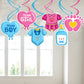 Zyozique 6 pcs Baby Shower Hanging Swirl Decorations, Baby Shower Party Supplies, Theme for Boy Girl Baby Shower