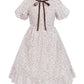 Ltakk Pioneer Dress Girls Colonial Costume Prairie Pilgrim Girl Dresses With Pinafore And Bonnet, Pink Floral, Large