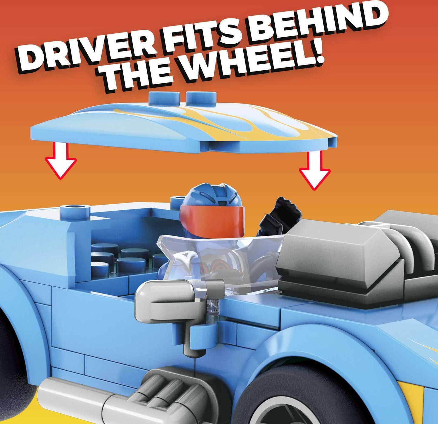 MEGA Hot Wheels Muscle Bound Building Set With 355 Pieces  Authentic Details  Features and Easter Eggs  Colector Gift Set For mature-themed Builders