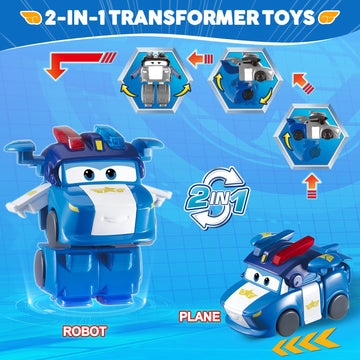 Super Wings Transformable Toys, 2 In Lucie Robot Transforming Action Figures, 2-In-1 Mode Robot Toys For Boys Girls 4-6 6-8, Fun