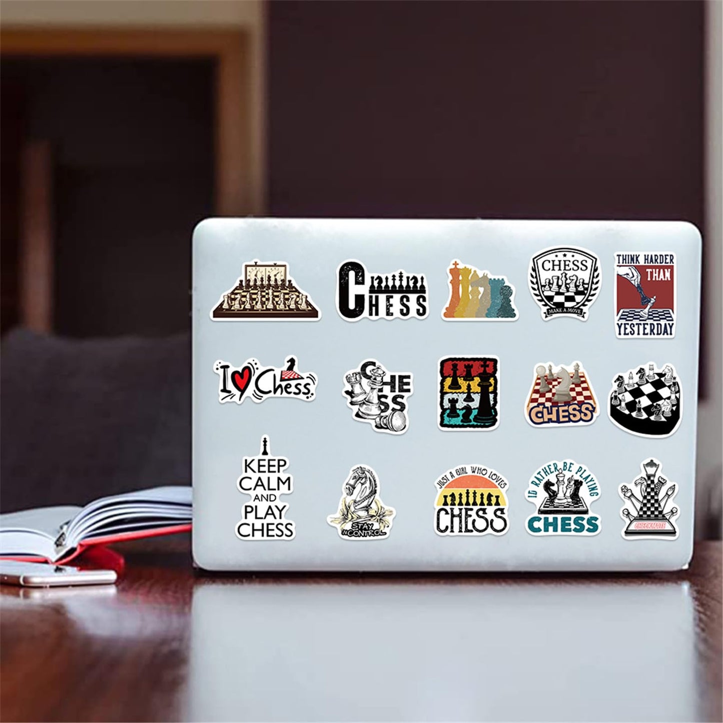 50 Pcs Chess Stickers,Chess Decorations, Funny Game Vinyl Stickers For Laptop,Scrapbook,Water Bottle,Phone,Gifts For Chess Playe