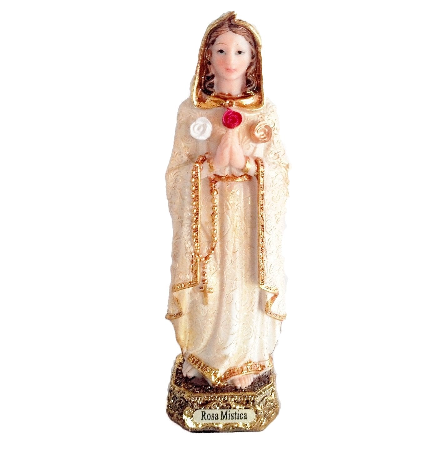 GC 5.75 Inch Rosa Mistica Statue - Vinyl Religious Figurine in Rose Color