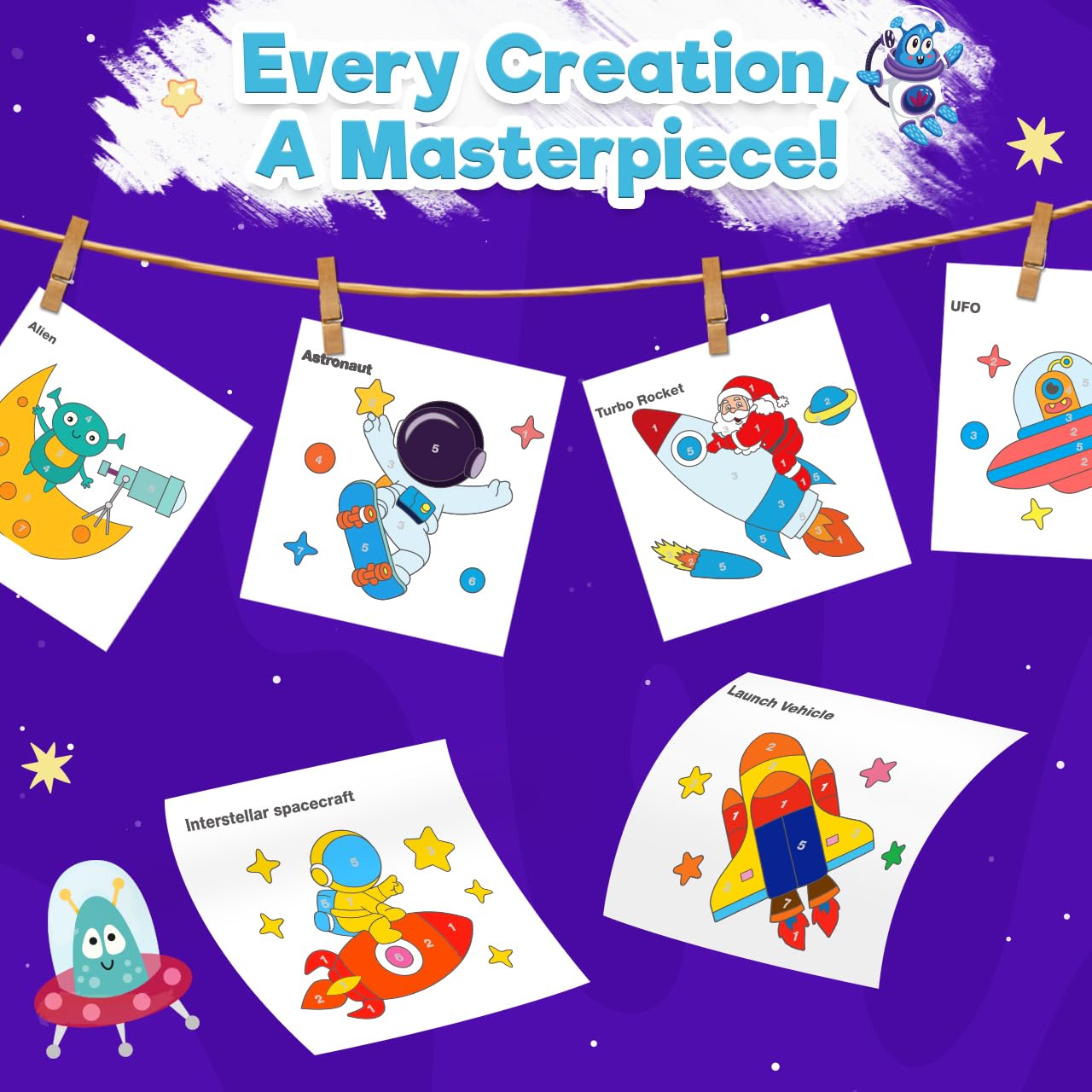 Zmlm Paint With Water Books For Kids - Easter Basket Stuffers Mess Free Coloring Activity For Toddlers - Arts & Crafts Gifts Toys For Valentines Birthday Christmas Boy Girls Ages 4 5 6 7 8(Sapce)
