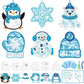 Feifeiya 24 Set Winter Suncatchers Crafts DIY Window Tissue Paper Suncatchers Winter Craft Make Your Own Hanging Ornaments for C