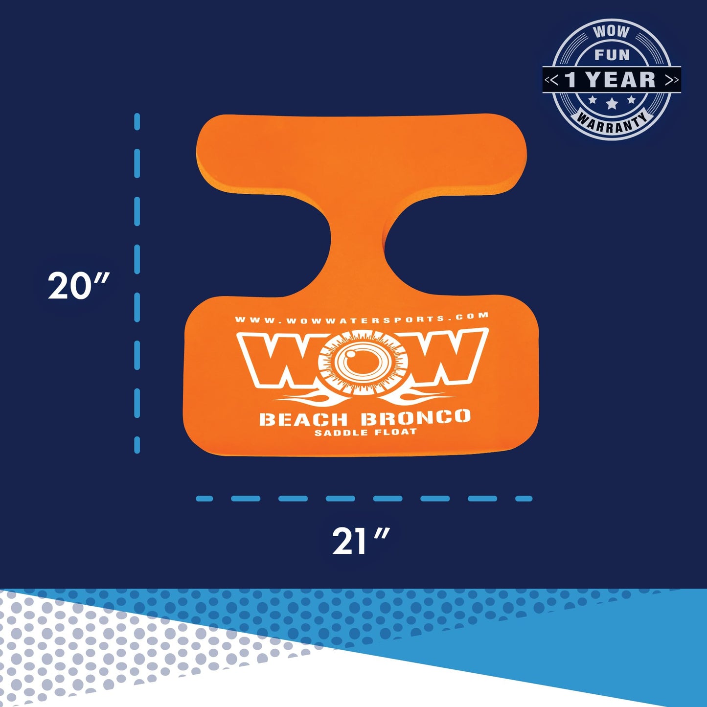 Wow Sports Water Saddle Float For Adults And Kids, 1 Person Pool Seat, Water Accessories Orange, 21'' X 20'' X 1.6''