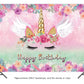 LTLYH 7x5FT Unicorn Birthday Backdrop & Banner Supplies
