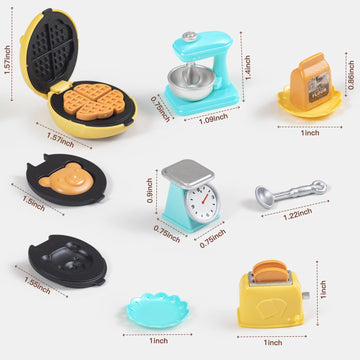 Keldoner Miniature Dollhouse Accessories, Doll House Accessories Set, Dollhouse Kitchen Accessories Incl Stand Mixer & Kitchen S