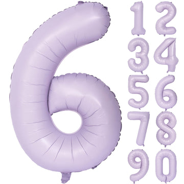 40 In Matte Purple Number Balloons Helium Foil Mylar Balloon Birthday Party Banquet Decoration Digital 6