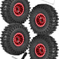 RCHuiWow 1.0'' Beadlock RC Wheels and Tires for 1/18 TRX4M,1/24 Axai1 SCX24 RC Crawler,1.0 Beadlock Tires w/Alloy Aluminium Whee