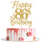 Happy 86th Birthday Cake Topper, 86th Birthday Decorations for Men/Women, Cheers to 86 Years, Hello 86, 86th Happy Birthday Party Supplies Gold Glitter -Like New