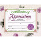 HAYES SCHOOL PUBLISHING Certificates of Appreciation - Customizable Awards, 8.5" x 11", Full-Color Matte Finish, 30 Pack