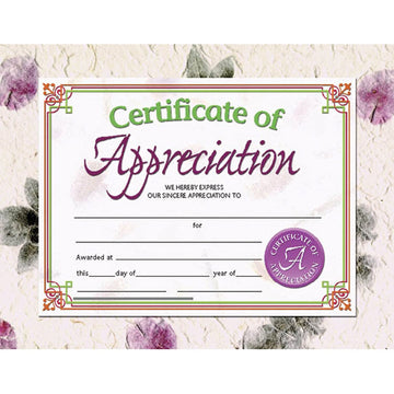 HAYES SCHOOL PUBLISHING Certificates of Appreciation - Customizable Awards, 8.5" x 11", Full-Color Matte Finish, 30 Pack