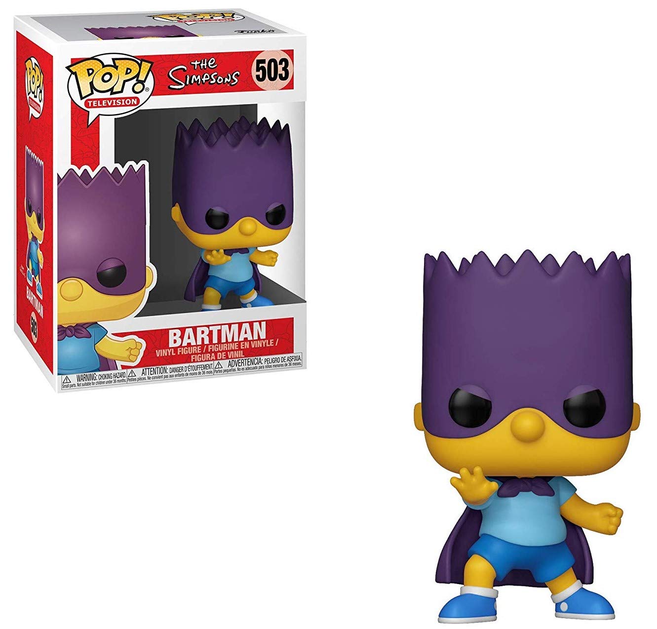 Funko The Simpsons: Bart Simpson - Bartman Pop! Vinyl Figure (Bundled With Compatible Box Protector Case), Multicolor, 3.75