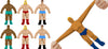 Ja-Ru Super Stretchy Wrestlers (6 Toys) Classic Retro Squishy Action Figure For Kids, Boys Toys. Strong Man Stretch & Pull Stress Relief Fidget Toy. Party Favors. 4307-6S