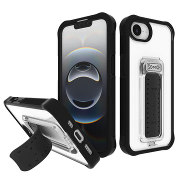 Scooch For Iphone 16E Case With Stand, Wingman 5-In-1 Kickstand Case, Military Grade Drop Protection, Pop-Out Kickstand, Grip, C