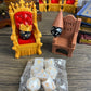 MunnyGrubbers Dice Jail Cage - Time Out Chair & Dunce Hat - Medium Golden Plastic - Includes Random 7PC D20 Dice Set - D&D Gift