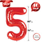 Red 5 Balloon, Number Balloon 40 Inch, For Red And Black Spiderman Freddys Superhero Party Supplies, 5Th Birthday Balloon Decora