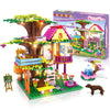 Hogokids Tree House Stem Building Toy - Creative Construction Set 613Pcs Forest House Building Bricks | Treehouse With Fountain And Animals, Building Block Toy For 6 7 8 9 10+ Girls Boys Best Gift