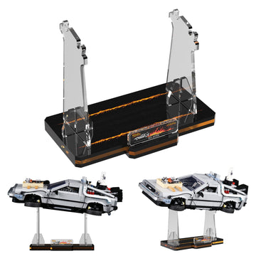 Naocard Acrylic Display Stand For (Back To The Future Time Machine Lego 10300) Car Building Block Model, Customised Collection C