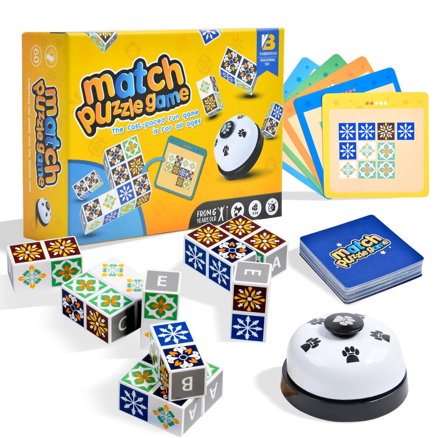 Ladvatkin Wooden Match Puzzle Game 4.0 Popular Board Games For Family Night, Pattern Matching Puzzle Game, Block Match Puzzles B