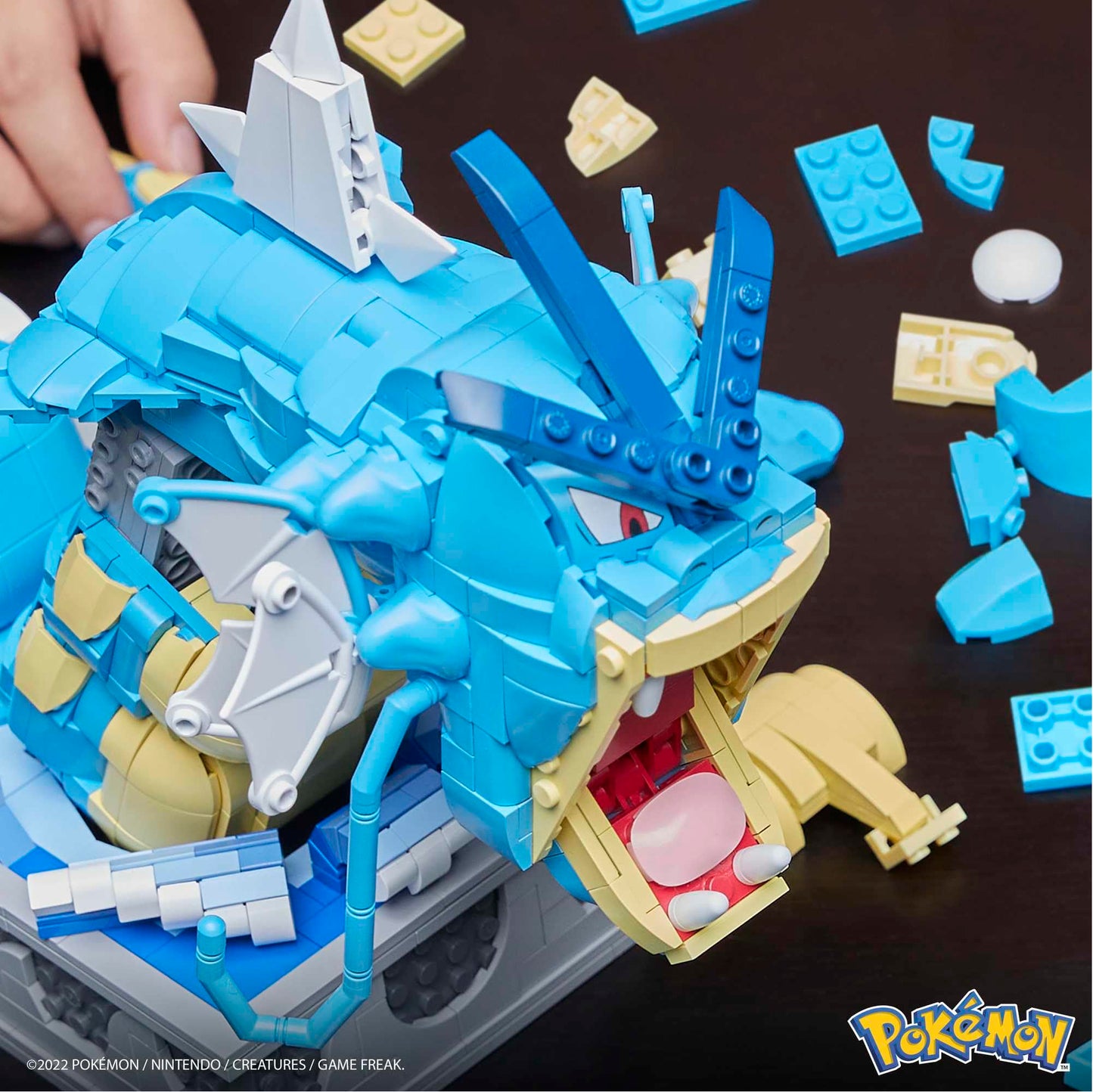 MEGA Pok?mon Building Toys Set  Motion Gyarados with 2186 Pieces  Moving Mouth and Tail  for Kids or mature-themed Collectible