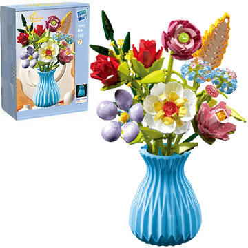 Flower Bouquet Set Compatible With Lego, Flowers Set With Vase And Rose, Peony, Magnolia For Adults, Teen Girls, 691 Pcs 8 Kinds