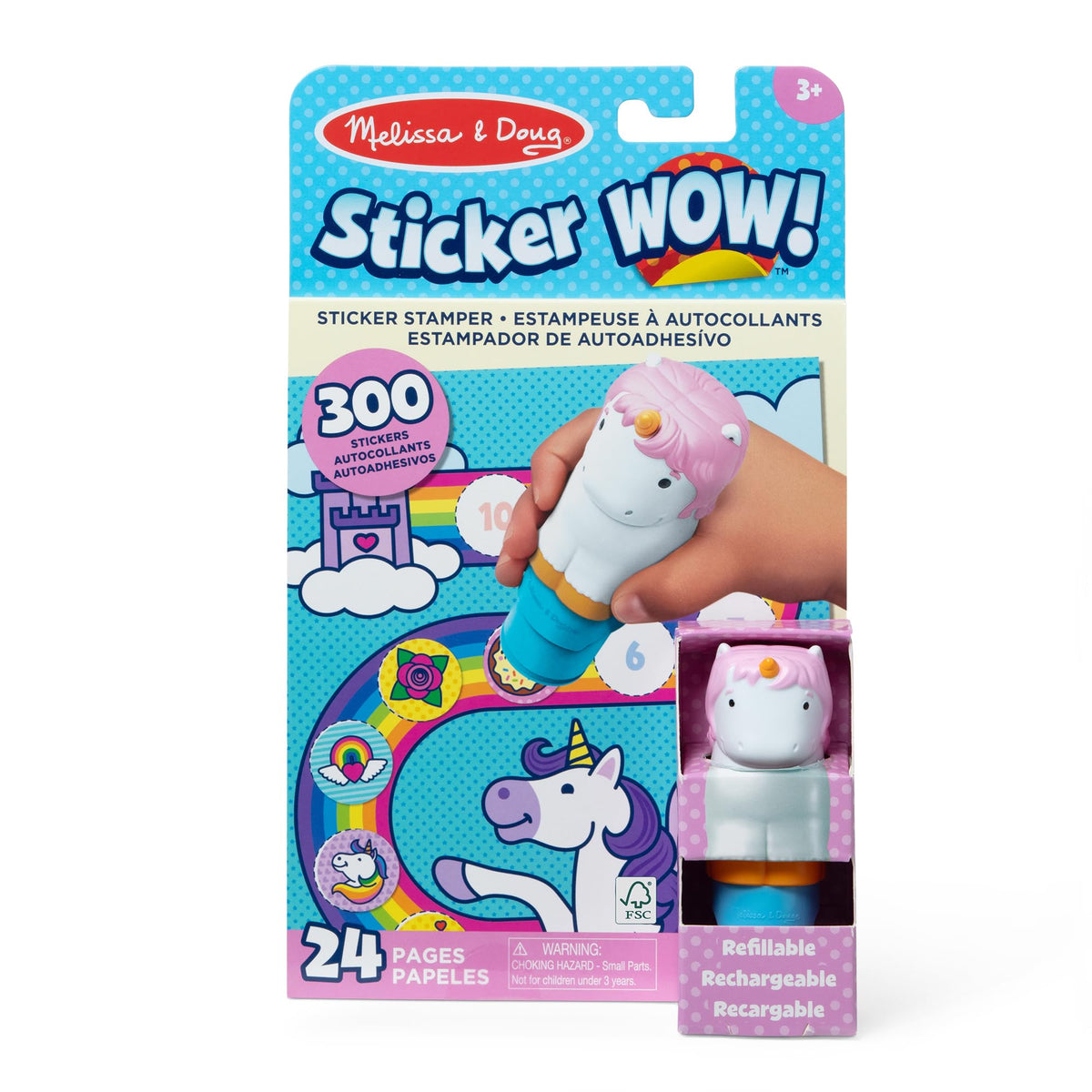 Melissa & Doug Sticker WOW! 24Page Activity Pad and Sticker Stamper, 300 Stickers, Arts and Crafts Fidget Toy Collectible Chara