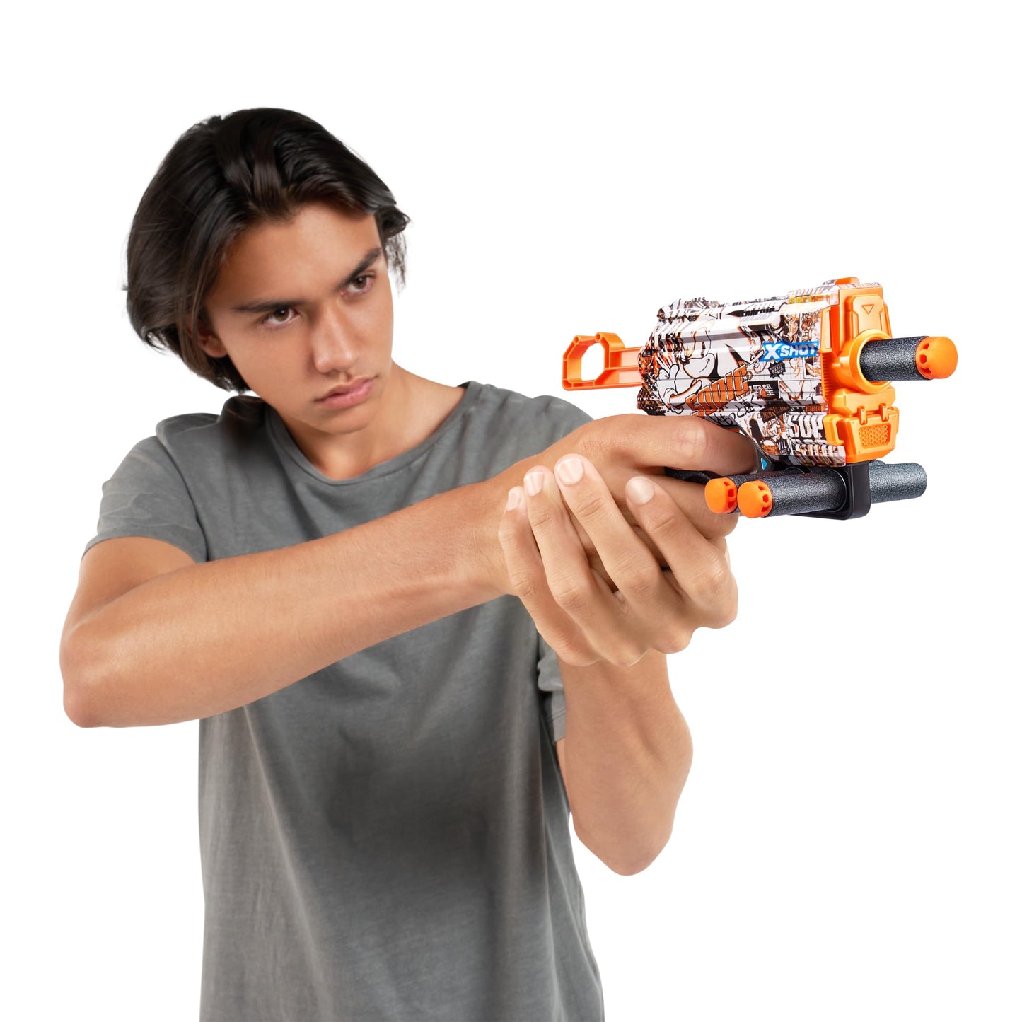 X-Shot Skins Menace - Sonic Retro (2 Pack + 16 Darts) By Zuru, X-Shot, Easy Reload, Air Pocket Dart Technology, Toy Foam Dart Blaster For Kids, Teens, Adults, Frustration Free Packaging