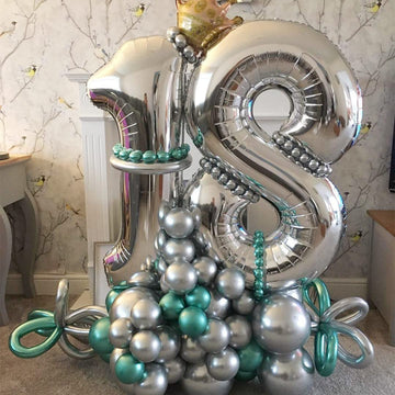 8 Number Balloons Silver 8 Balloons Number 40 Inch Number 8 Foil Mylar Balloons For 8 Birthday Anniversary Events Party