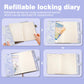 Kutoda Marble Diary With Lock, 2 Pack 192 Pages College Ruled Secret Journal With Lock, Waterproof Diary With Lock, A5 Journal W