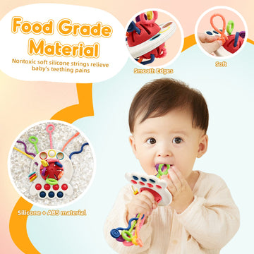 Aituitui Sensory Montessori Baby Toys 6 To 12 Months, Toddler Travel Toys For 1 2 Year Old Boy Girl Birthday Gifts, Soft Pull String Fidget Educational Learning Bath Toys For 9 10 18 Months Infant