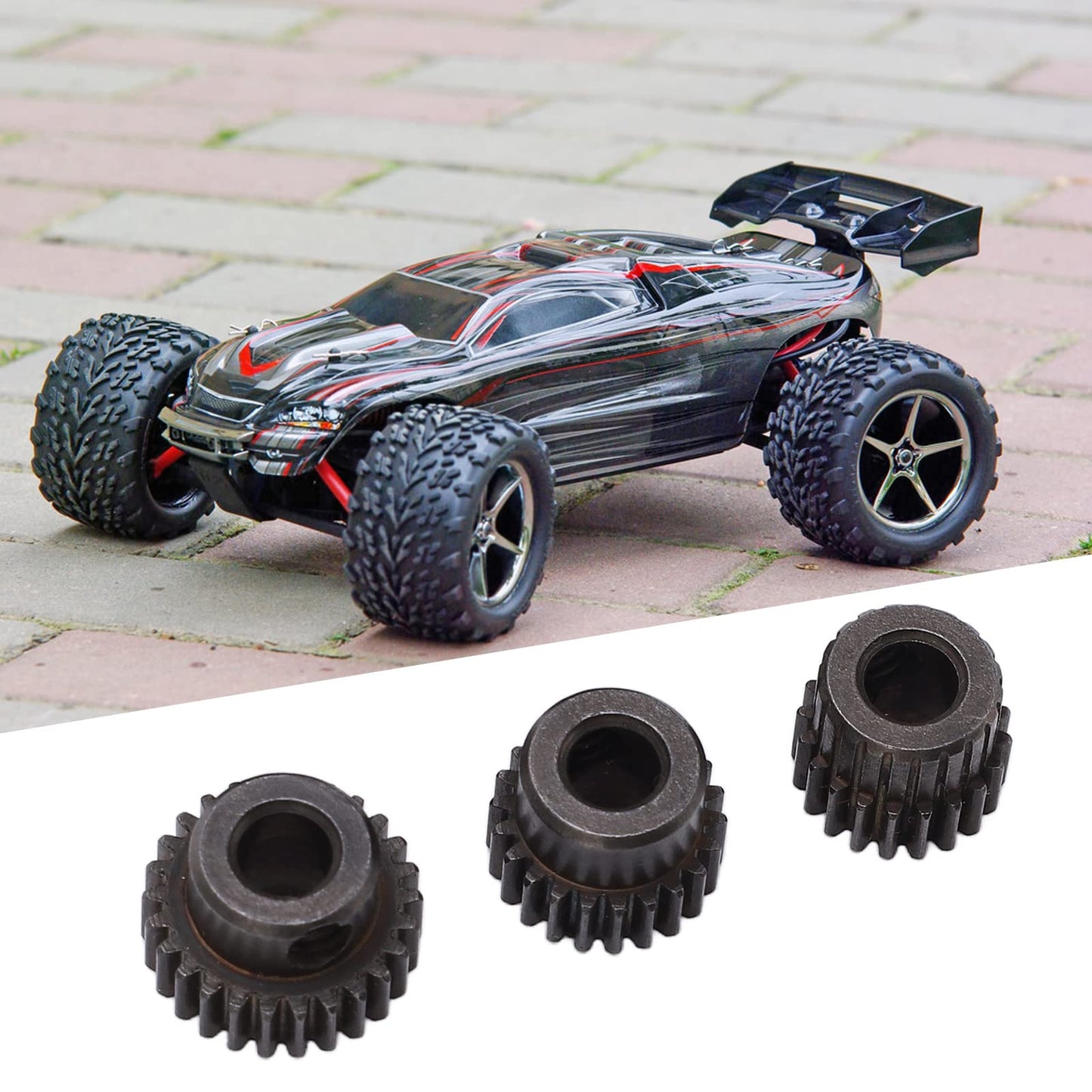 RC Motor Pinion Gear, 20T 22T 24T 26T 28T 5Pcs 48DP 5mm Shaft Hole Motor Pinion Gears Fit for Monster 1:10 Scale RC Truck