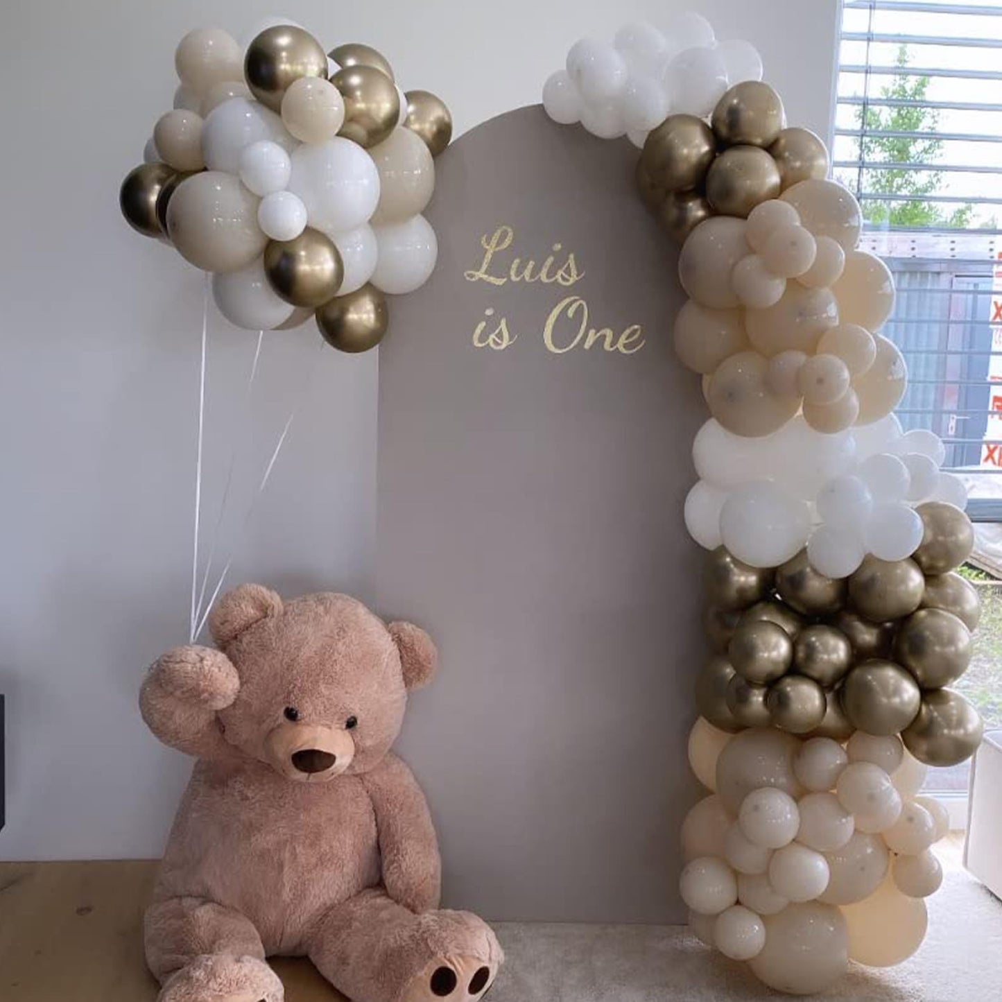 Boho Balloon Arch Beige Balloon Garland Kit, 113 Packs Neutral White Sand Balloon Nude Cream Peach Balloon And Metallic Champagn