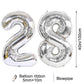 2Pcs 40 Inch Number Balloon Foil Balloons Number 28 Jumbo Giant Balloons Prom Balloon Mylar Huge Number Balloon For Birthday Party Decoration Wedding Anniversary, Xxxl Silver 28 Number Balloon