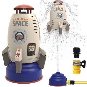 Sprinkler Rocket Launcher Toys For Kids - Outdoor Water Toys Water Splash Rocket, Summer Garden Lawns Water Toys Spray 360-Degre