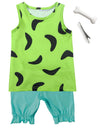 Xianhsuxo Caveman Costume Kids Girls Set Clothing Set Cosplay (Green,3-6 Months)