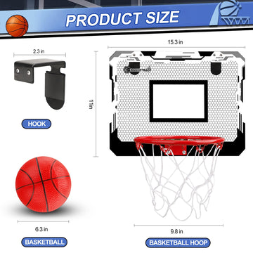 Indoor Mini Basketball Hoop Set for Kids Toddlers mature-themed  Portable Outdoor Wall Mounted Mini Hoop with 4 Balls Over The Door Wall  Room Office Pool Basketball Toys Graduation Gift for Kids Boys Teens