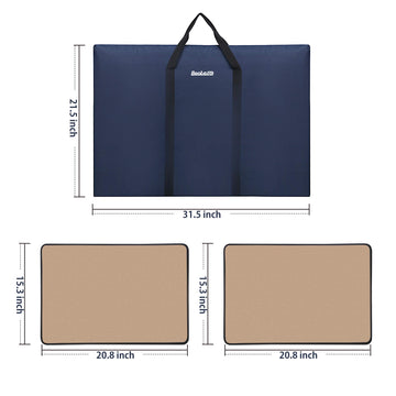 Becko US Jigsaw Puzzle Board - Portable Storage Case for Up to 1000 Pieces, Non-Slip Surface, Dark Blue & Khaki, Model WGPTB