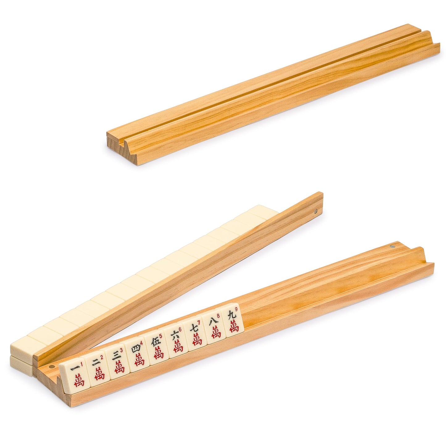 Yellow Mountain Imports American Mahjong Set, Heather With Soft Case - All-In-One Racks With Pushers, Scoring Coins, Dice, And Wind Indicator