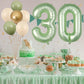 40 Inch Sage Green Number 30 Balloon, Olive Green 30Th Birthday Balloons, Retro Sand White Avocado Green Gold Latex Balloons Gia