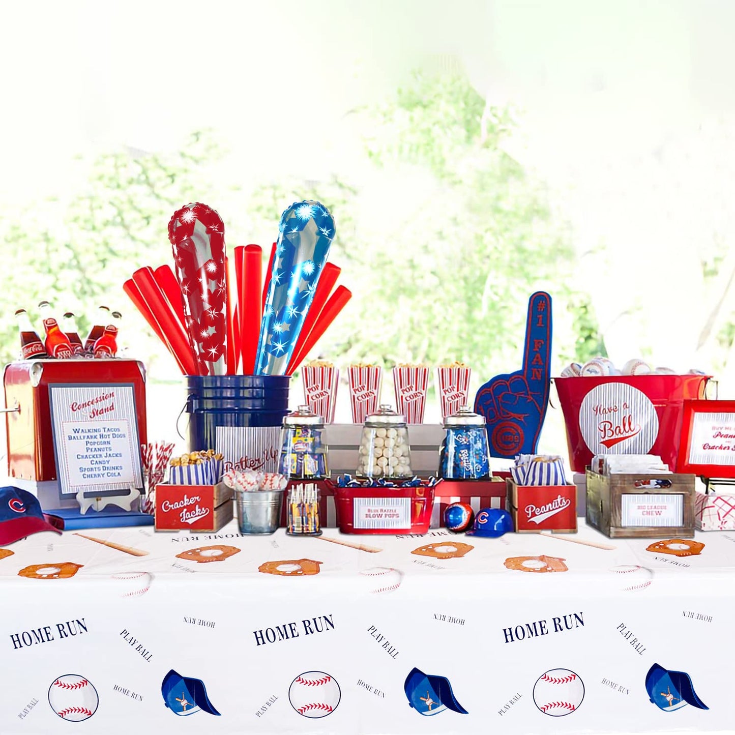Lilwemen Sports Themed Party Decorations - Baseball Basketball Football Soccer Tablecloth For Sports Birthday Party Supplies, Su