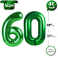 60 Balloon Number, Green Number 60Th Birthday Balloons 40 Inch, 60 Years Old Green Birthday Decorations For Men Women, 60Th Anni