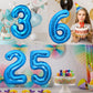 UWPVOWSR 40 Inch Sky Blue Number Balloons - 37 & 73 Birthday Decorations, Aluminum