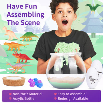 Dinosaur Gifts For Boys 4-12 Years Old, Dinosaur Crafts Kit For Kids, Light Up Dinosaur Decoration With Remote - Arts And Crafts