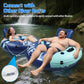Inflatable River Tube Float  53Pool Float mature-themed  River Tubes for Floating Heavy Duty with Mesh Bottom  Water Tubes for Beach Lake Rafting  Comfortable Backrest & Cup Holders 450 lbs Weight Capacity