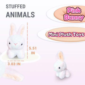 Pink Rabbit Stuffed Animals For Girls, Boys And Adults, Mini Animals Plush Toys Key Chains, Cute Bunny Plushies, Soft Bunny Stuf