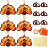 Qyeahkj 36 Set Thanksgiving Turkey Suncatchers Crafts for Kids DIY Fall Window Tissue Paper Craft Kit Autumn Hanging Decor for H