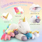 DOLDOA 22 Unicorn Stuffed Animal for Girls, Mommy Stuffed Unicorn with 4 Baby Unicorns, Cute Plush Unicorn Plush Toy for Kids
