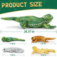 Tezituor 5 Pieces Realistic Stuffed Lizard Set With Babies,26.4 Inch Large Plush Bearded Dragon Animal Toy Gifts For Boys